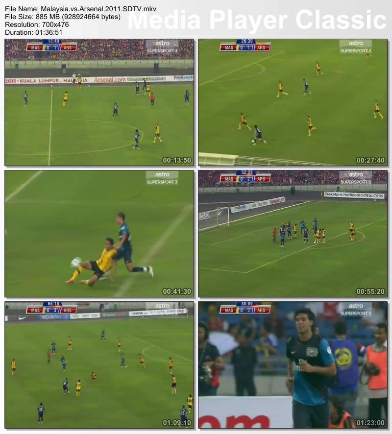BPL Asia Tour – Malaysia vs Arsenal (2011) SDTV