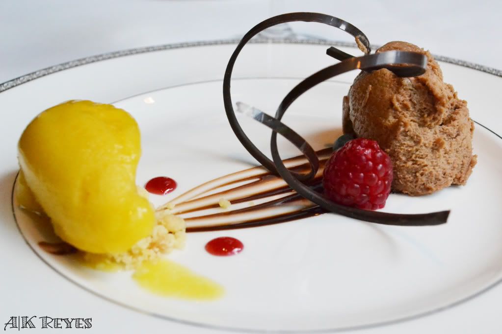 Mango Sorbet with Eggless Chocolate Mousse at Red Makati Shangri-La