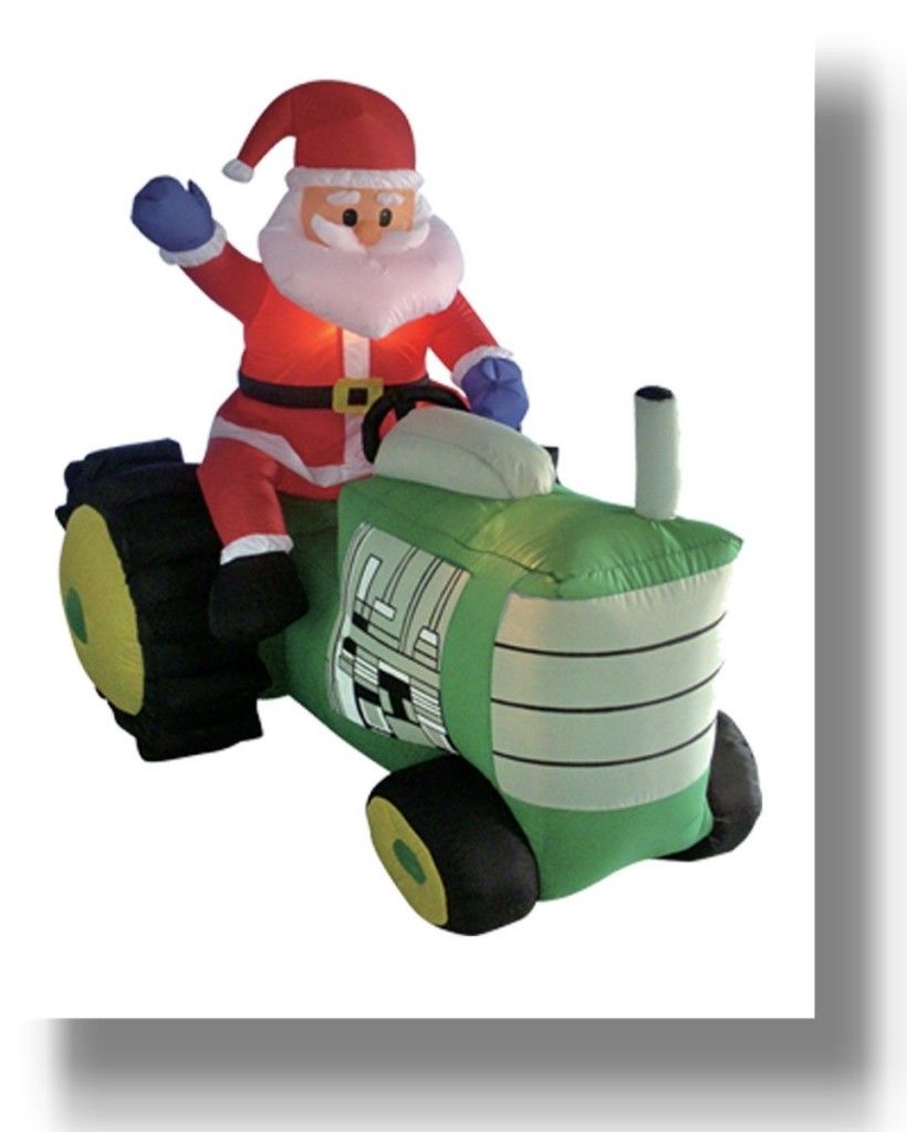 5 Feet Lengthy Xmas Blow up Father christmas Claus Generating Tractor