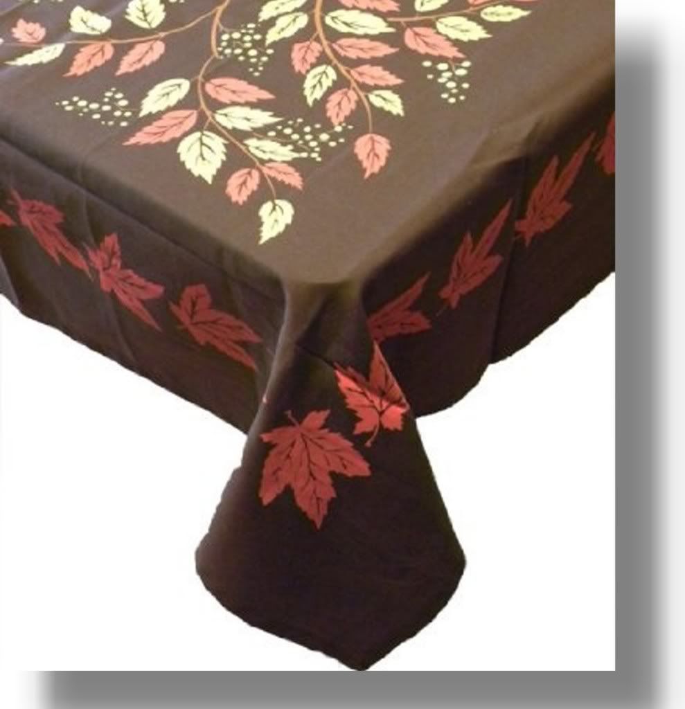 Autumn Leaves Tablecloth in Brown