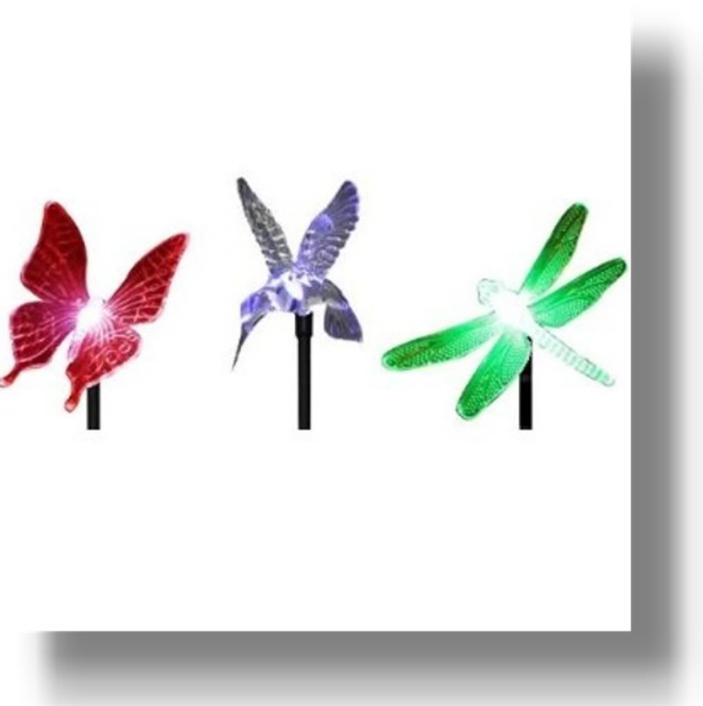 Hummingbird, Butterfly & Dragonfly Photo voltaic Backyard Risk Lights