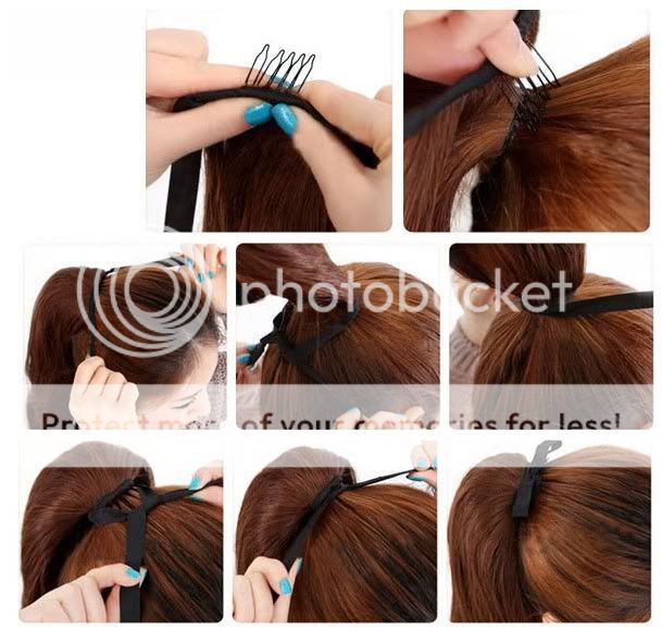 High Ponytail Clip in Remy Human Hair Extensions Many Colors and 