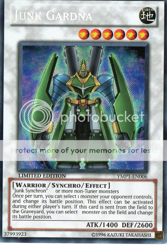 YuGiOh JUNK GARDNA secret YMP1 EN006 1 BONUS SLEEVE  