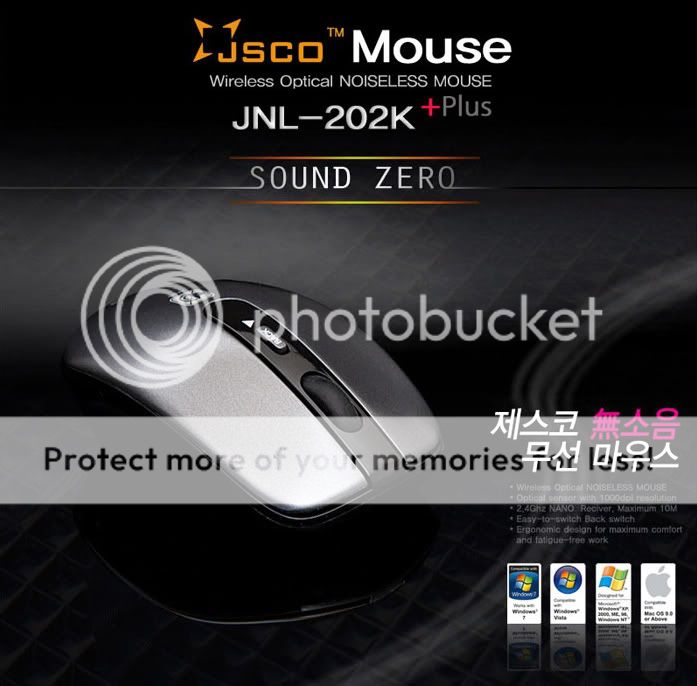 JSCO JNL 202K Plus Noiseless Quiet Silent Click Wireless Optical Mouse 