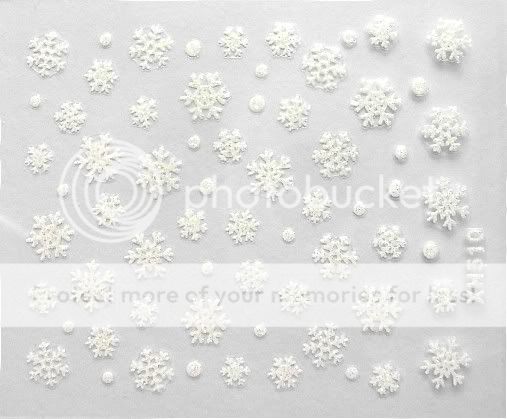 3D Nail Art Sticker White Snow Dots Glitter XH510 225  