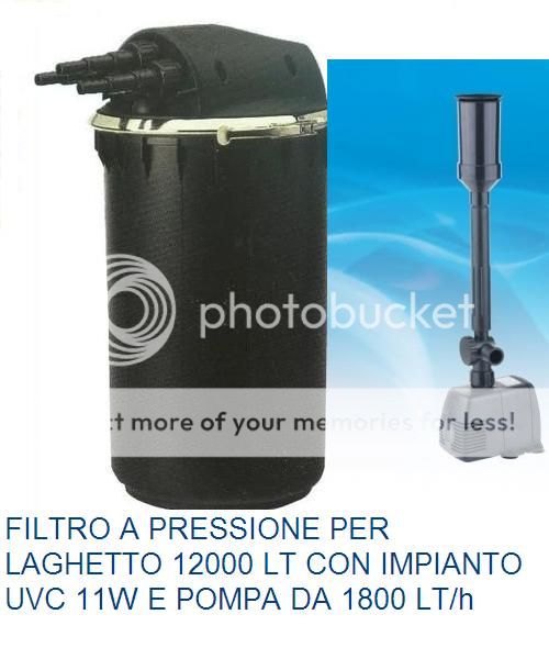 Filtro per laghetto a pressione con uvc 11 w con pompa for Filtro laghetto