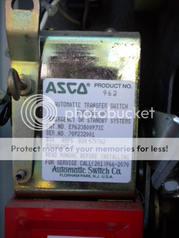 ASCO 962 AUTOMATIC 800A 480V TRANSFER SWITCH E962380097  